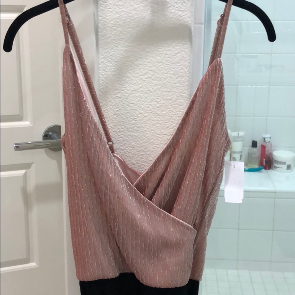 NWT pink spaghetti strap bodysuit